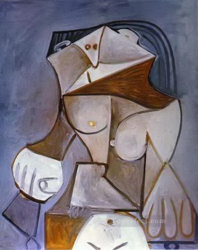 Pablo Picasso Painting - Desnudo en un sillón 1959 Pablo Picasso